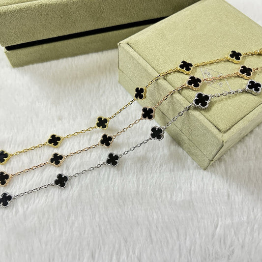 [¡®Veyra Jewelry¡¯]CLOVER 6 MOTIF  ONYXS BRACELET