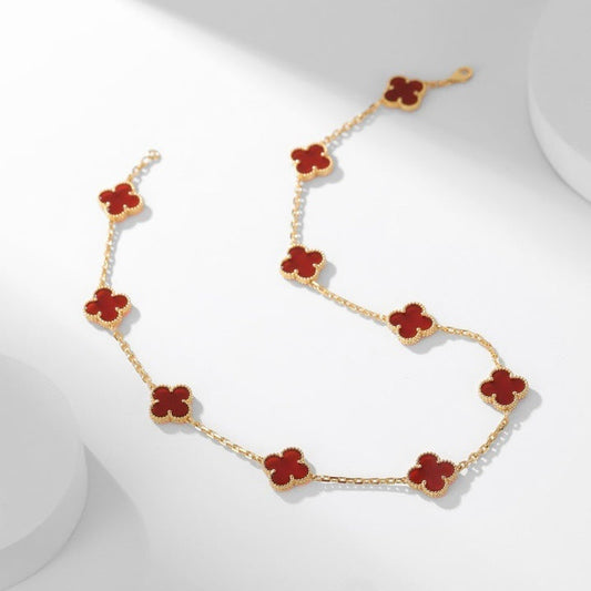 ¡®Veyra Jewelry¡¯CLOVER 10 MOTIFS CARNELIAN NECKLACE