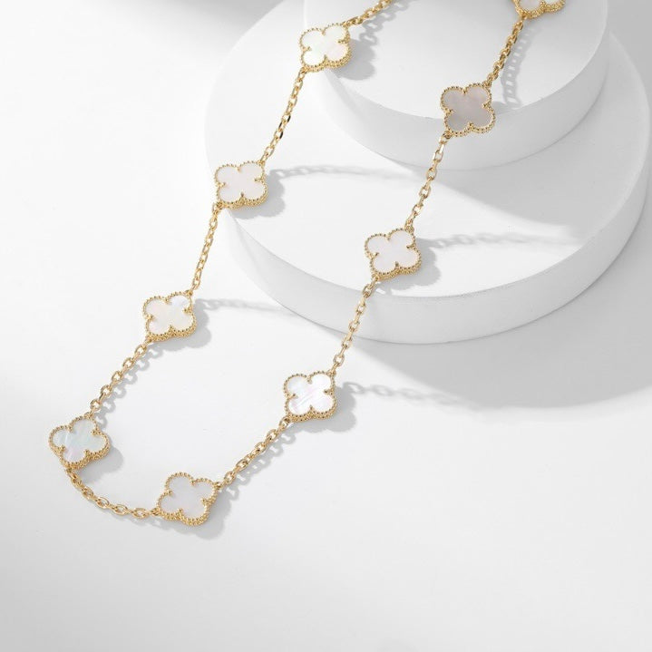 ¡®Veyra Jewelry¡¯CLOVER 10 MOTIFS WHITE MOTHER OF PEARL NECKLACE