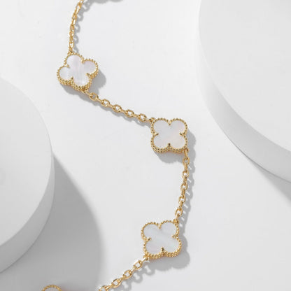 ¡®Veyra Jewelry¡¯CLOVER 10 MOTIFS WHITE MOTHER OF PEARL NECKLACE