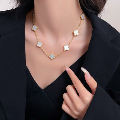 ¡®Veyra Jewelry¡¯CLOVER 10 MOTIFS WHITE MOTHER OF PEARL NECKLACE