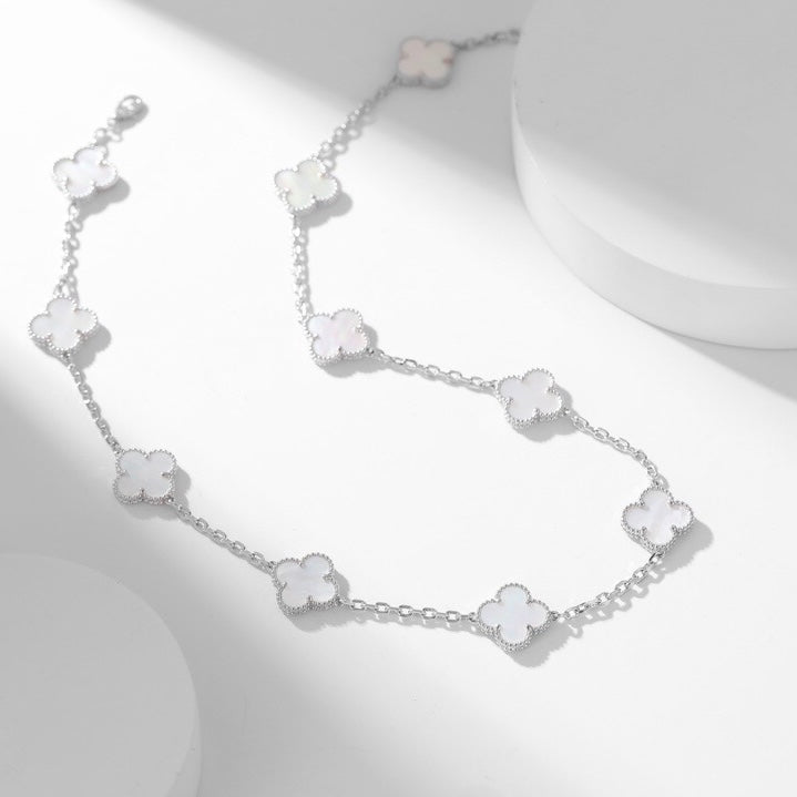 ¡®Veyra Jewelry¡¯CLOVER 10 MOTIFS WHITE MOTHER OF PEARL NECKLACE