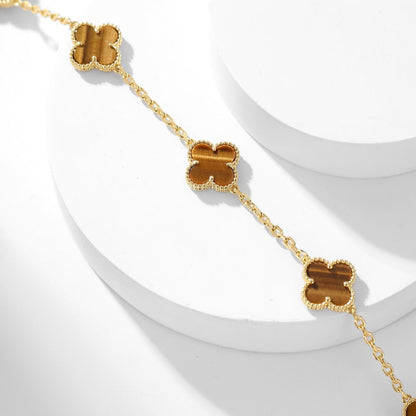 ¡®Veyra Jewelry¡¯CLOVER 10 MOTIFS TIGER EYE NECKLACE