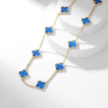 ¡®Veyra Jewelry¡¯CLOVER 10 MOTIFS BLUE AGATE NECKLACE
