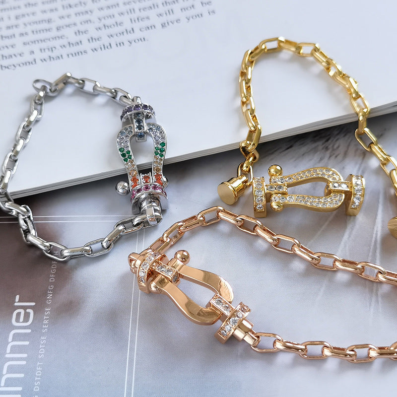 ¡®Veyra Jewelry¡¯FORCE LARGE HORSESHOE CLASP  METAL BRACELET
