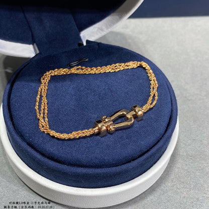 ¡®Veyra Jewelry¡¯FORCE SMALL HORSESHOE  DIAMOND CHAIN ROPE BRACELET