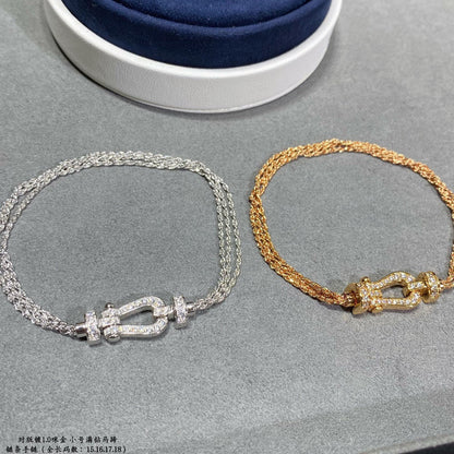 ¡®Veyra Jewelry¡¯FORCE SMALL HORSESHOE  DIAMOND CHAIN ROPE BRACELET