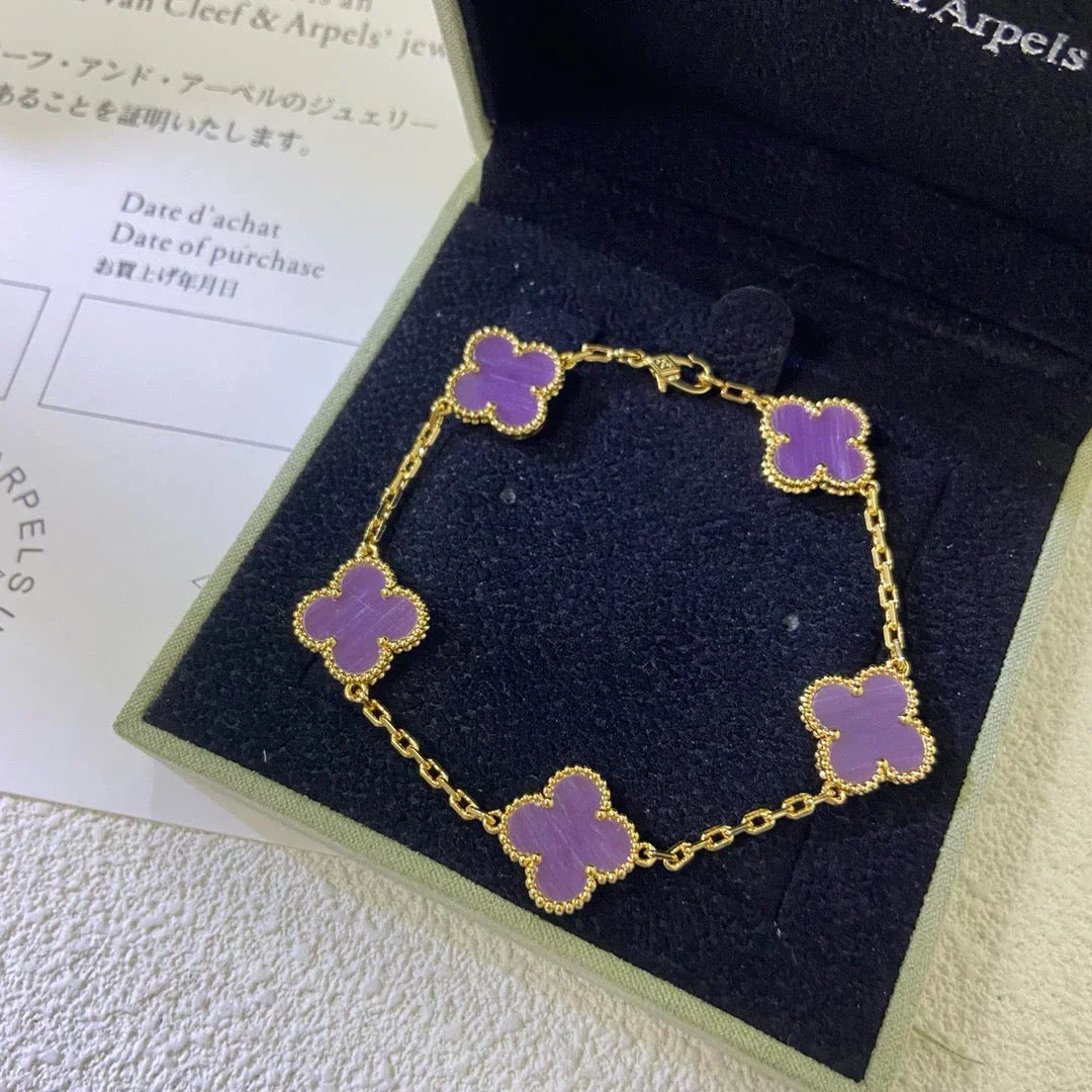 [Veyra Jewelry]New  CLOVER 5 MOTIF VIOLET BRACELET COLLECTION
