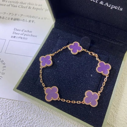[Veyra Jewelry]New  CLOVER 5 MOTIF VIOLET BRACELET COLLECTION