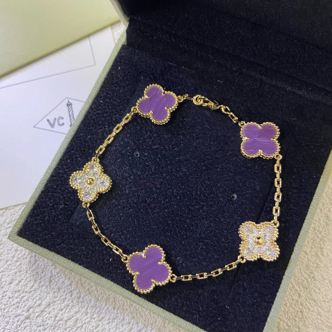 [Veyra Jewelry]New  CLOVER 5 MOTIF VIOLET BRACELET COLLECTION
