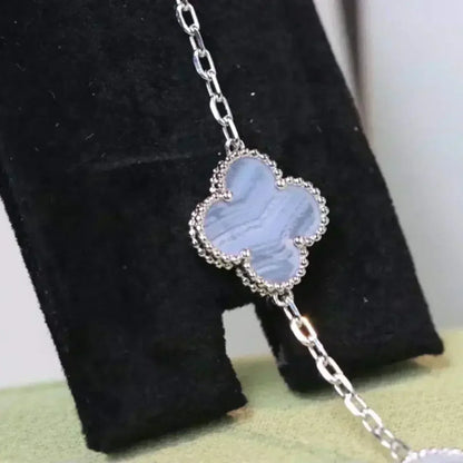 [Veyra Jewelry]New  CLOVER 5 MOTIF PURPLE CHALCEDONY BRACELET COLLECTION