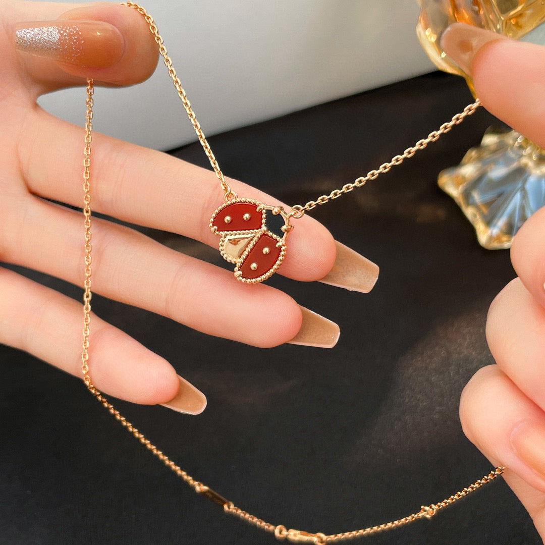 ¡®Veyra Jewelry¡¯LUCKY  CARNELIANS LADYBUG NECKLACE