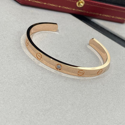 ¡®Veyra Jewelry¡¯LOVE BRACELET 6.1MM 1 DIAMOND OPEN CUFF
