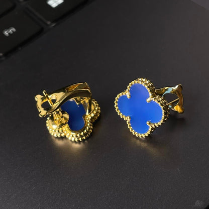 [Veyra Jewelry] CLOVER LARGE (20mm) 1 MOTIFS BLUE MOP STUD EARRINGS