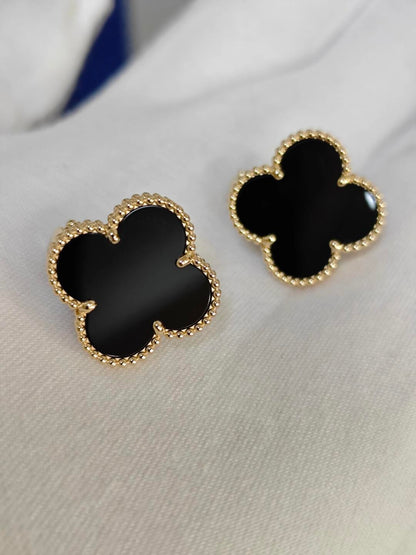 [Veyra Jewelry] CLOVER 20MM BLACK MOP EARRINGS