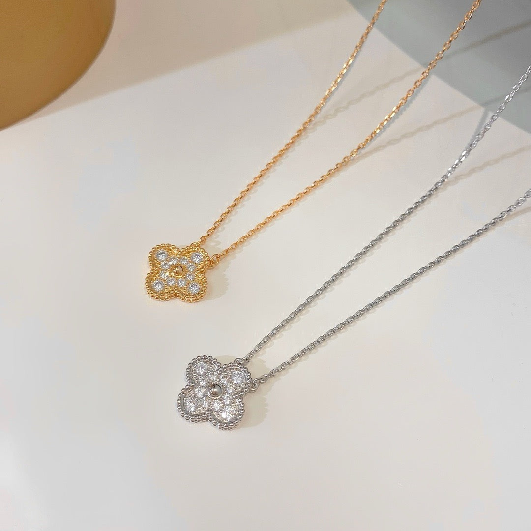 ¡®Veyra Jewelry¡¯CLOVER 15MM DIAMOND SINGLE FLOWER NECKLACE