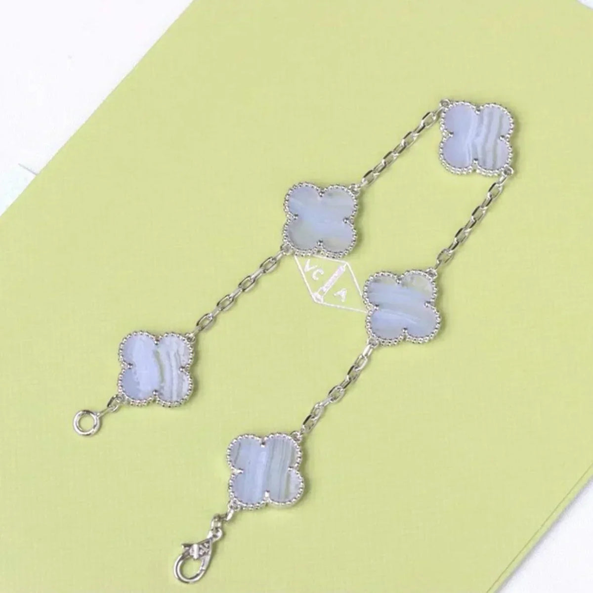 [Veyra Jewelry]New  CLOVER 5 MOTIF PURPLE CHALCEDONY BRACELET COLLECTION