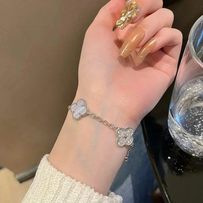[Veyra Jewelry]New  CLOVER 5 MOTIF PURPLE CHALCEDONY BRACELET COLLECTION