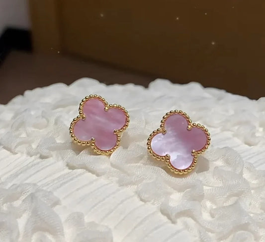 [Veyra Jewelry]Clover Mini Pink Earrings