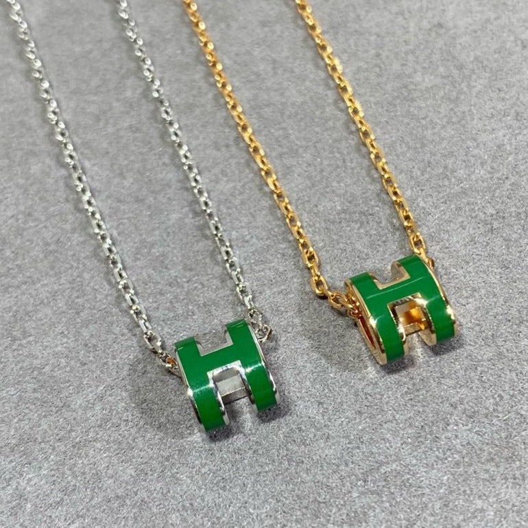 ¡®Veyra Jewelry¡¯POP H GREEN NECKLACE SILVER AND GOLD