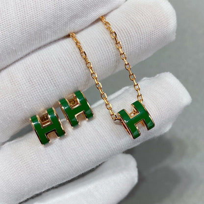 ¡®Veyra Jewelry¡¯POP H GREEN NECKLACE SILVER AND GOLD
