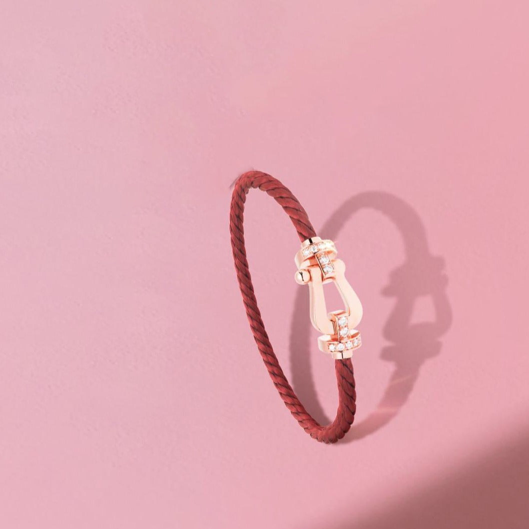 ¡®Veyra Jewelry¡¯FORCE 10 HALF DIAMOND PINK GOLD RED CORDERI LARGE AND MEDIUM MODEL