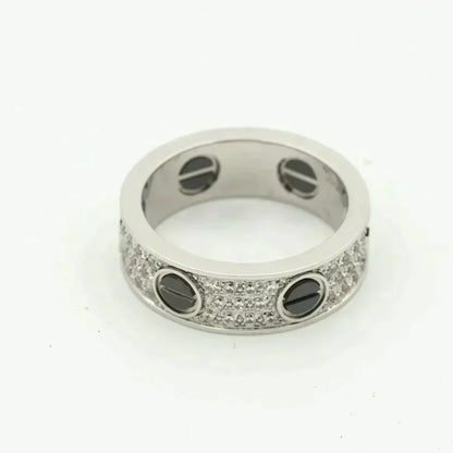 ¡®Veyra Jewelry¡¯LOVE RING 5.5MM DIAMONDS PAVED CERAMIC