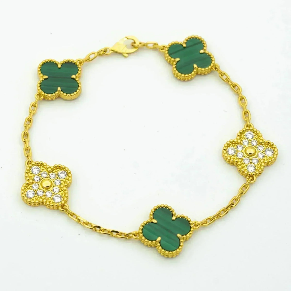 [Veyra Jewelry]New  CLOVER 5 MOTIF MALACHITE BRACELET COLLECTION