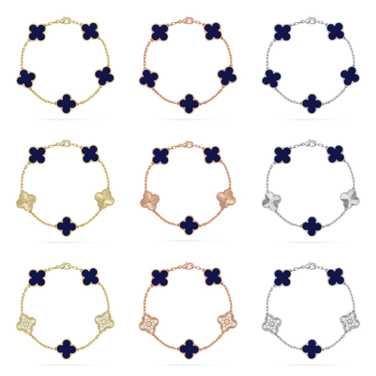[Veyra Jewelry]New CLOVER 5 MOTIF LAPIS LAZULI BRACELET COLLECTION