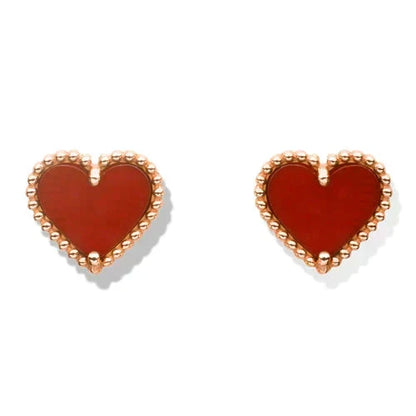 ¡®Veyra Jewelry¡¯HEART CARNELIAN STUD EARRINGS
