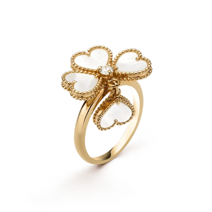 ¡®Veyra Jewelry¡¯SWEET CLOVER WHITE MOP RING