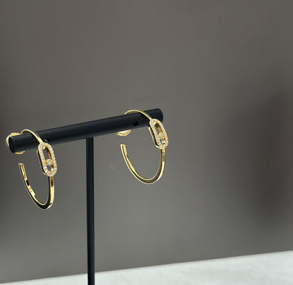 [Veyra Jewelry]CREOLES MOVE UNO PM DIAMOND EARRINGS