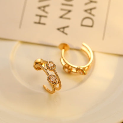 [Veyra Jewelry]CREOLES MY TWIN 2 RANGS SILVER DIAMOND EARRINGS