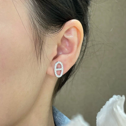 ¡®Veyra Jewelry¡¯HM FULL DIAMOND PIG NOSE STUD EARRINGS