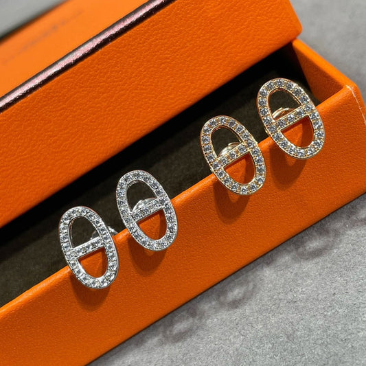¡®Veyra Jewelry¡¯HM FULL DIAMOND PIG NOSE STUD EARRINGS