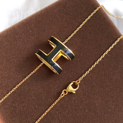 ¡®Veyra Jewelry¡¯HM CLIC BLACK ENAMEL GOLD NECKLACE