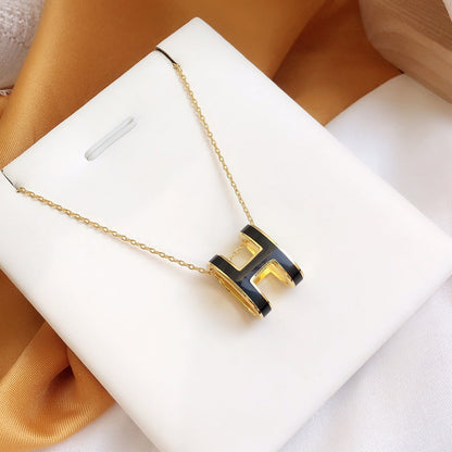 ¡®Veyra Jewelry¡¯HM CLIC BLACK ENAMEL GOLD NECKLACE