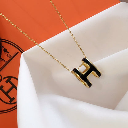 ¡®Veyra Jewelry¡¯HM CLIC BLACK ENAMEL GOLD NECKLACE