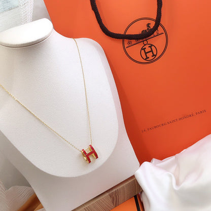 ¡®Veyra Jewelry¡¯HM CLIC RED ENAMEL GOLD NECKLACE