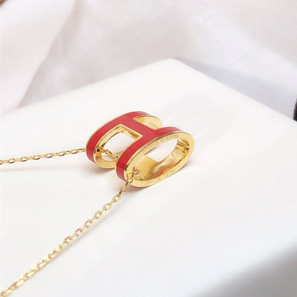 ¡®Veyra Jewelry¡¯HM CLIC RED ENAMEL GOLD NECKLACE
