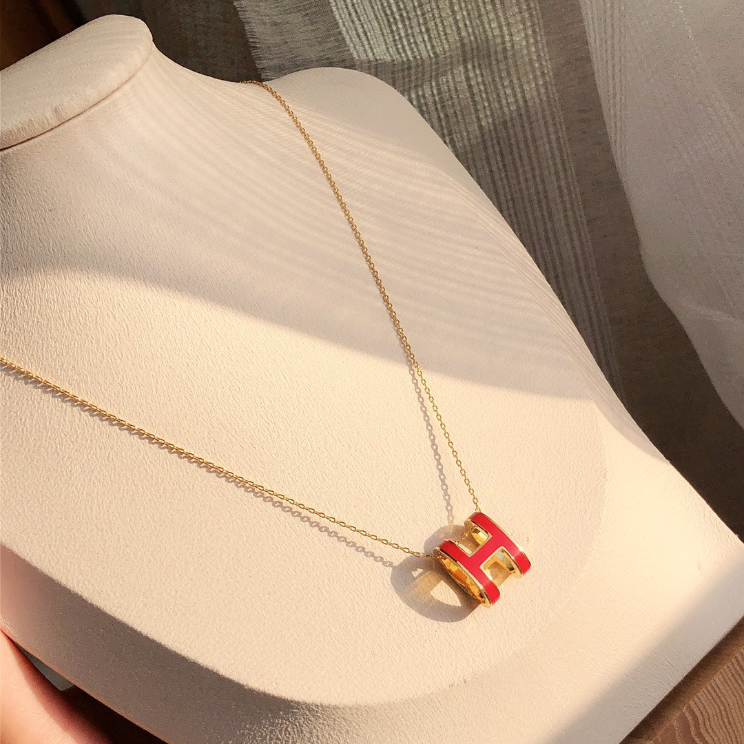 ¡®Veyra Jewelry¡¯HM CLIC RED ENAMEL GOLD NECKLACE