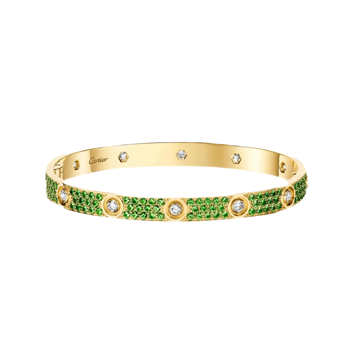 [Veyra Jewelry]2026 PAVE GEMSTONE LOVE BRACELET 6.1MM 10 DIAMONDS