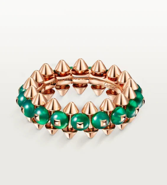[Veyra Jewelry]CLASH ELEGANT ROSE GOLD RING FEATURING NATURAL AGATE
