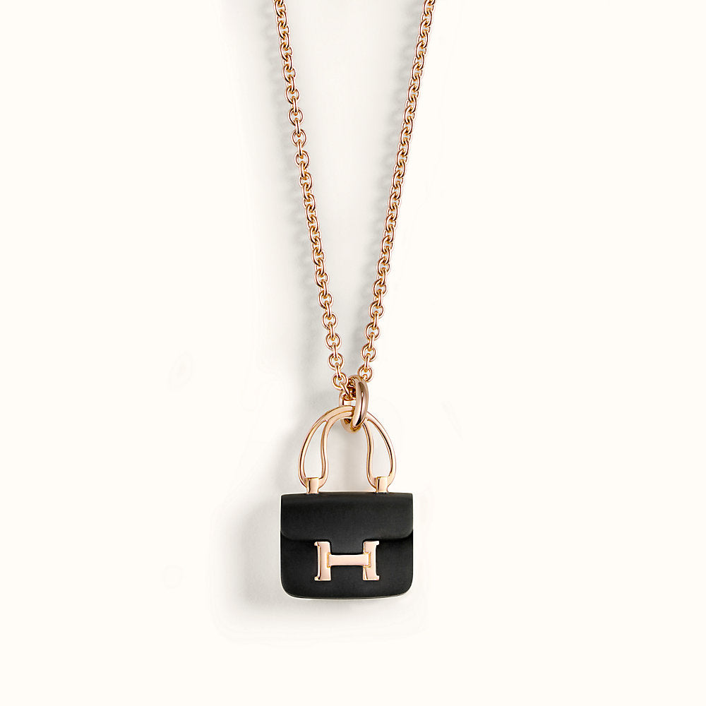 ¡®Veyra Jewelry¡¯CONSTANCE BLACK PEDANT PINK GOLD NECKLACE