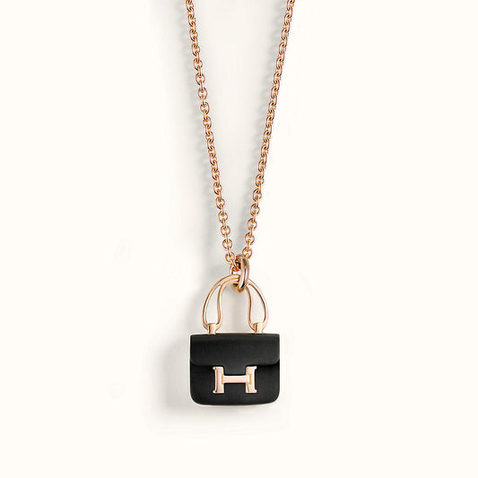 ¡®Veyra Jewelry¡¯CONSTANCE BLACK PEDANT PINK GOLD NECKLACE