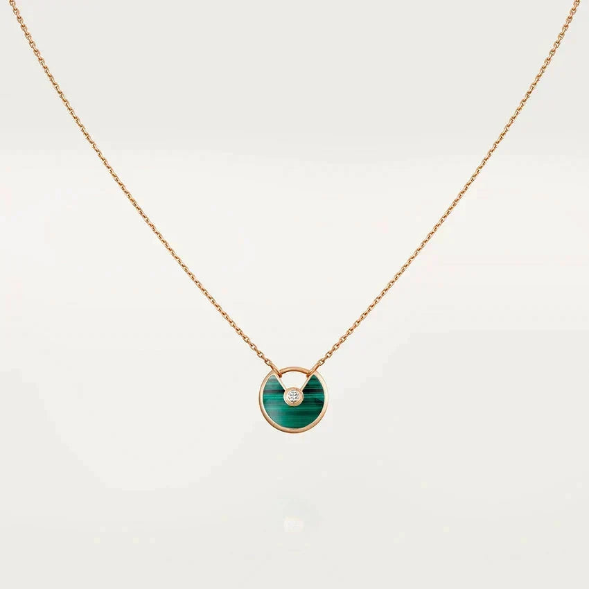 ¡®Veyra Jewelry¡¯AMULETTE ROSE GOLD MALACHITE NECKLACE