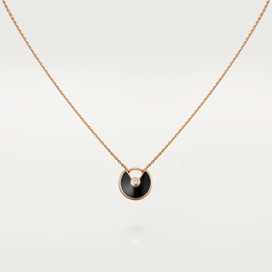 ¡®Veyra Jewelry¡¯AMULETTE ROSE GOLD ONYX NECKLACE
