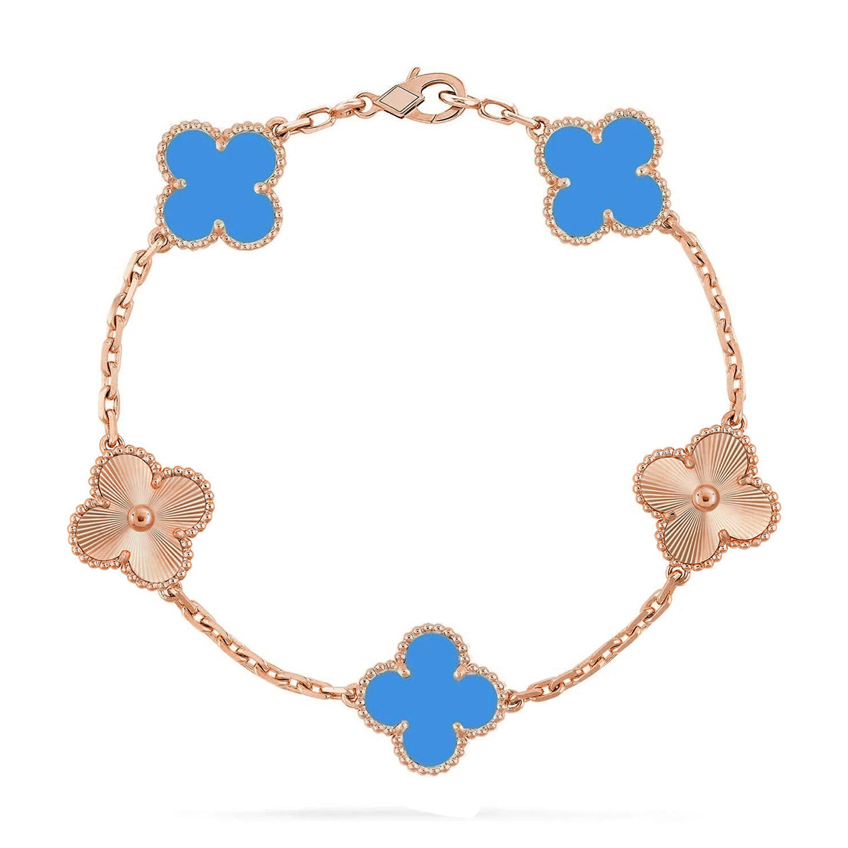 [Veyra Jewelry]New CLOVER 5 MOTIF BLUE AGATE BRACELET COLLECTION
