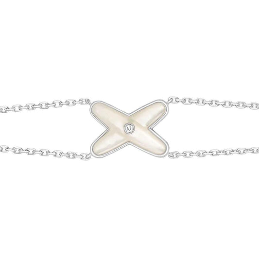 ¡®Veyra Jewelry¡¯JEUX BRACELET WHITE MOP SILVER 1 DIAMOND