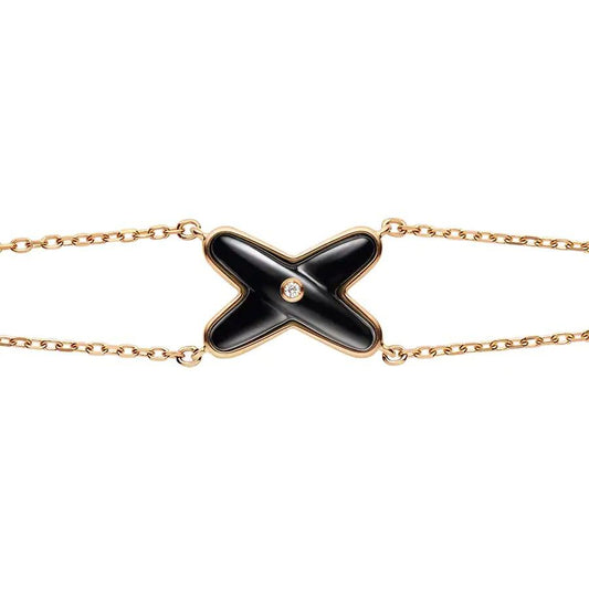 ¡®Veyra Jewelry¡¯JEUX BRACELET ONYX PINK GOLD 1 DIAMOND